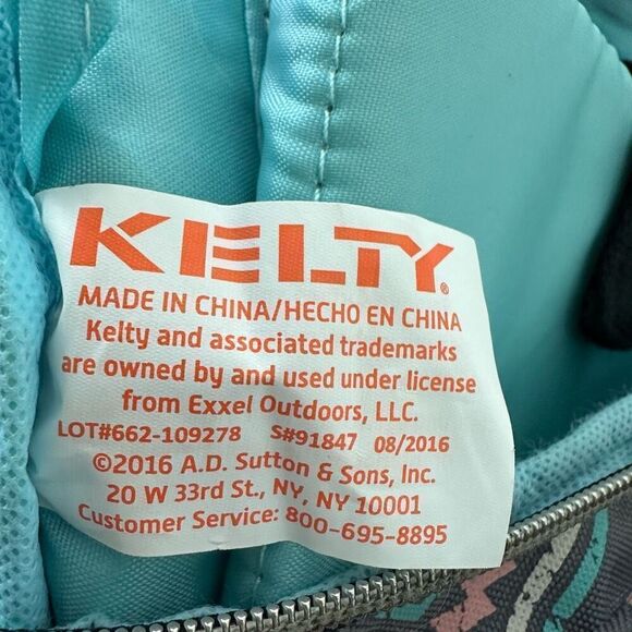 Kelty Built Women's Aztec Print Multipocketed Backpack Blue Pink Southwestern - Picture 13 of 16